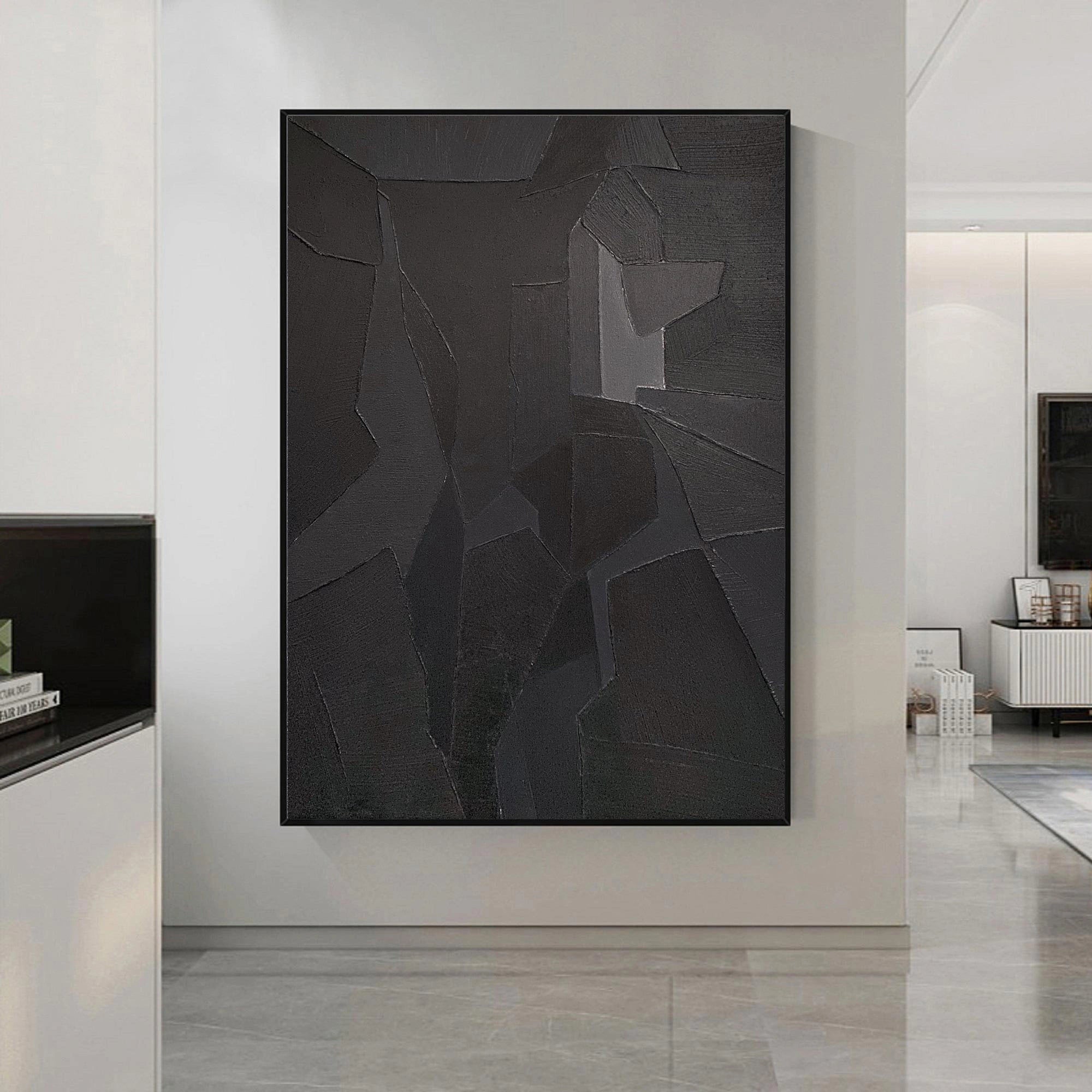 3D Textured Geometric Minimalist Wall Art Painting Original Handcrafted