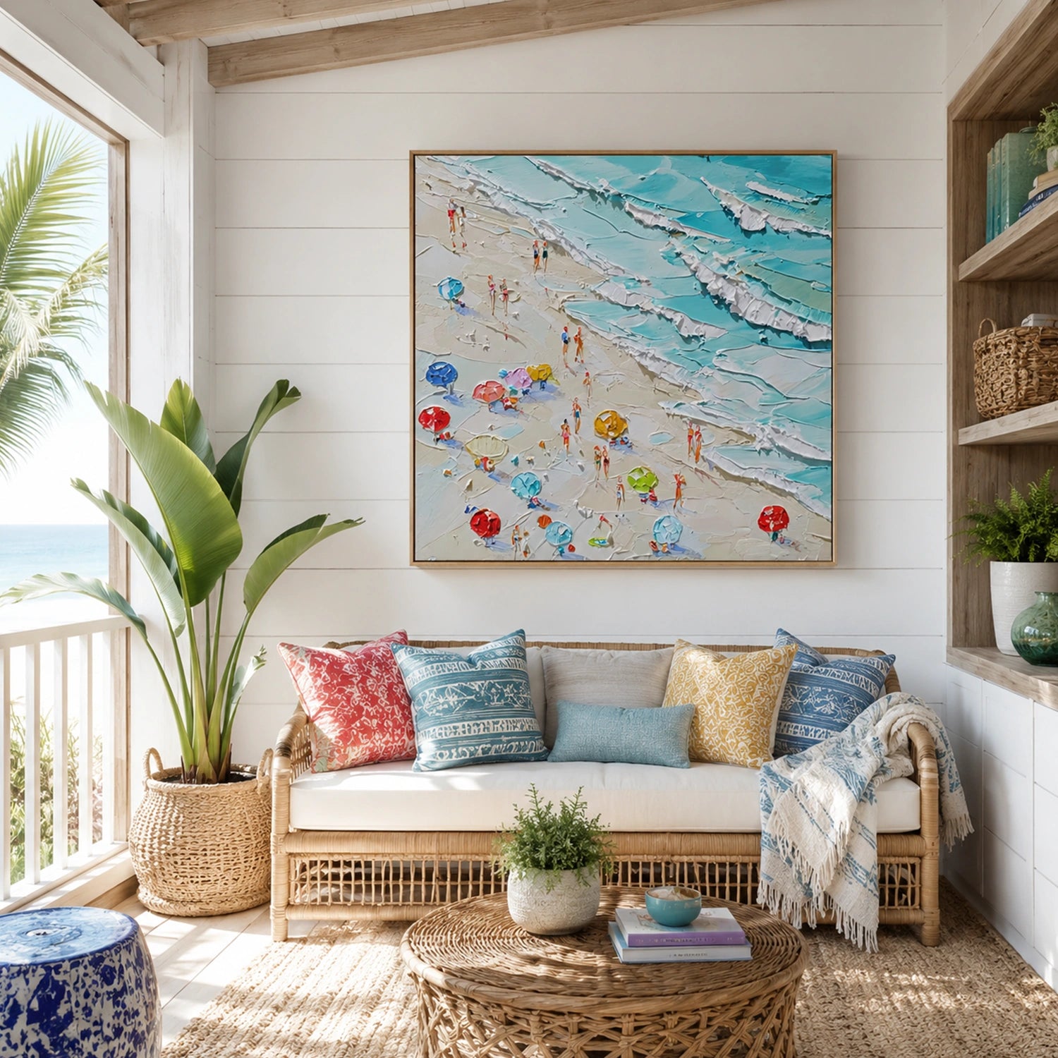 Sea & Sky Abstract Textured Wall Art #MS331