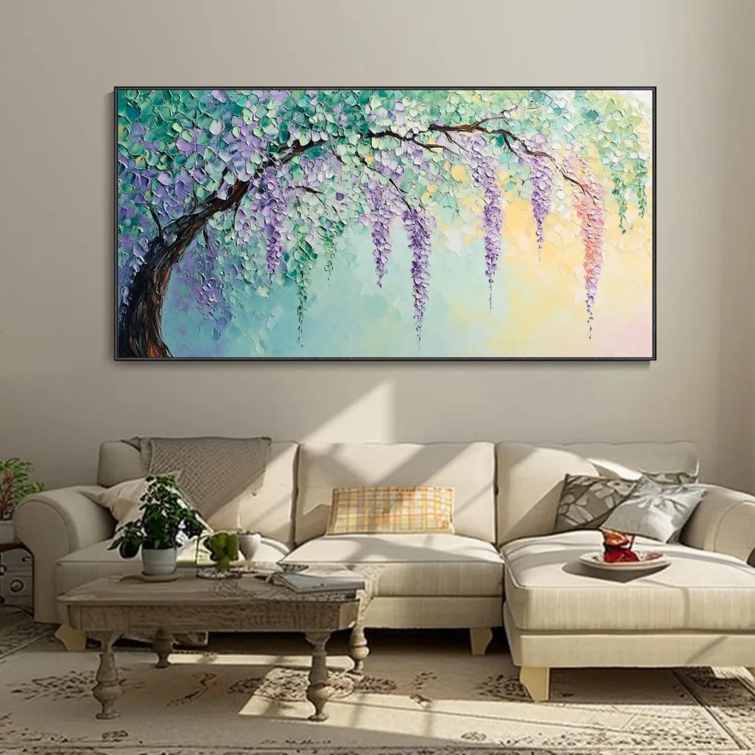Colorful Flower & Tree Abstract Textured Wall Art #ML062