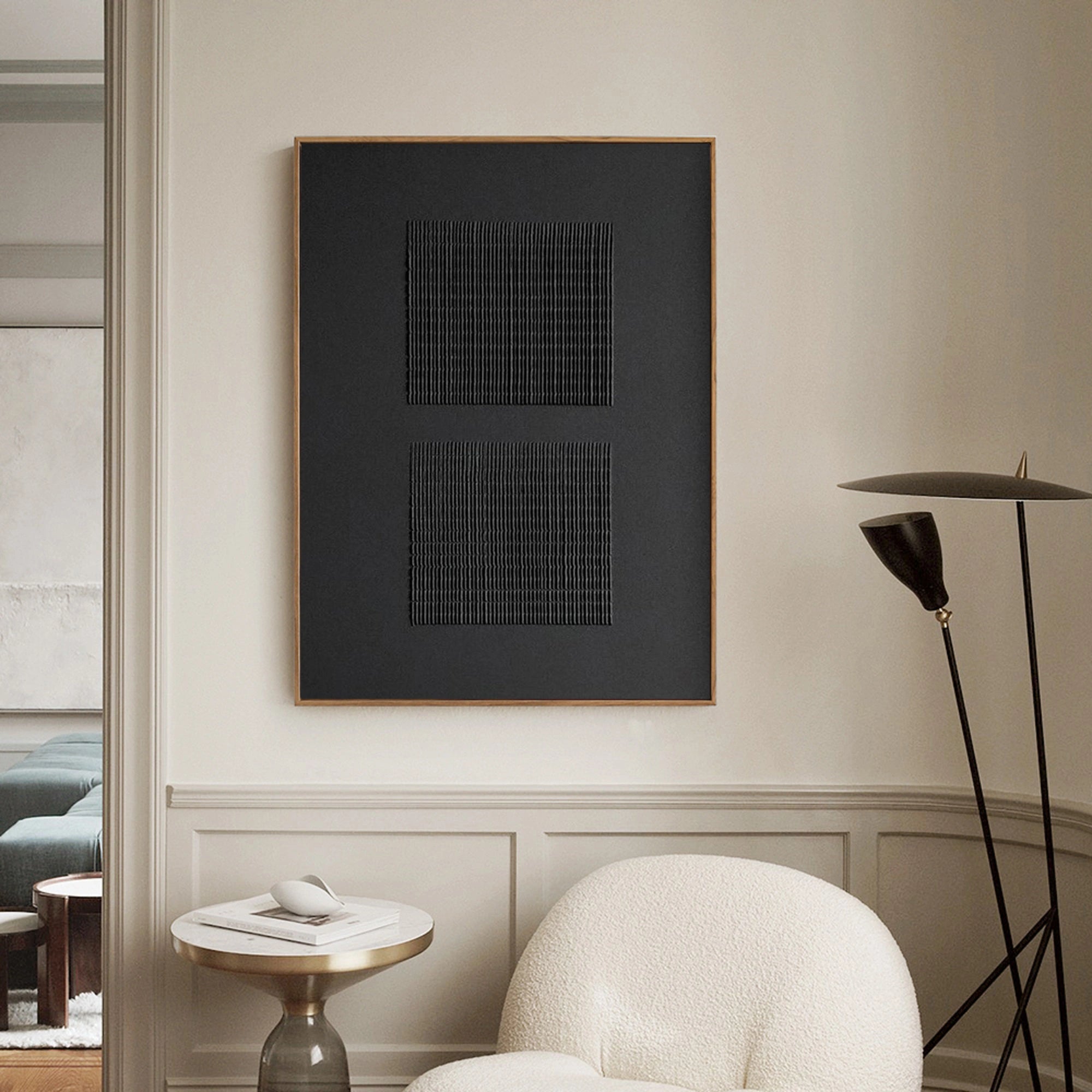 Original 3D Textured Minimalist Canvas Artwork for Living Room/Bedroom