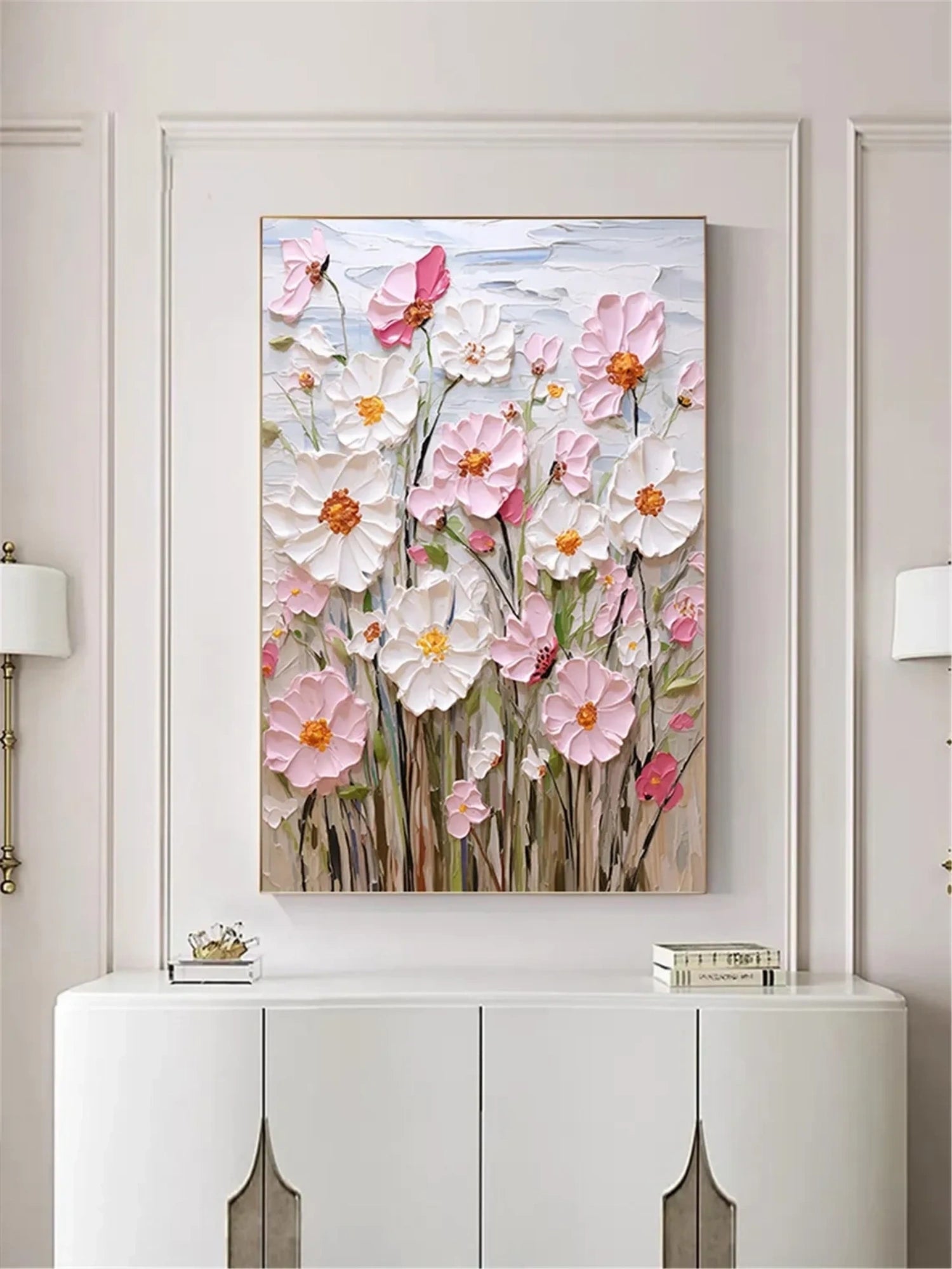Colorful Flower Abstract Textured Wall Art #ML096