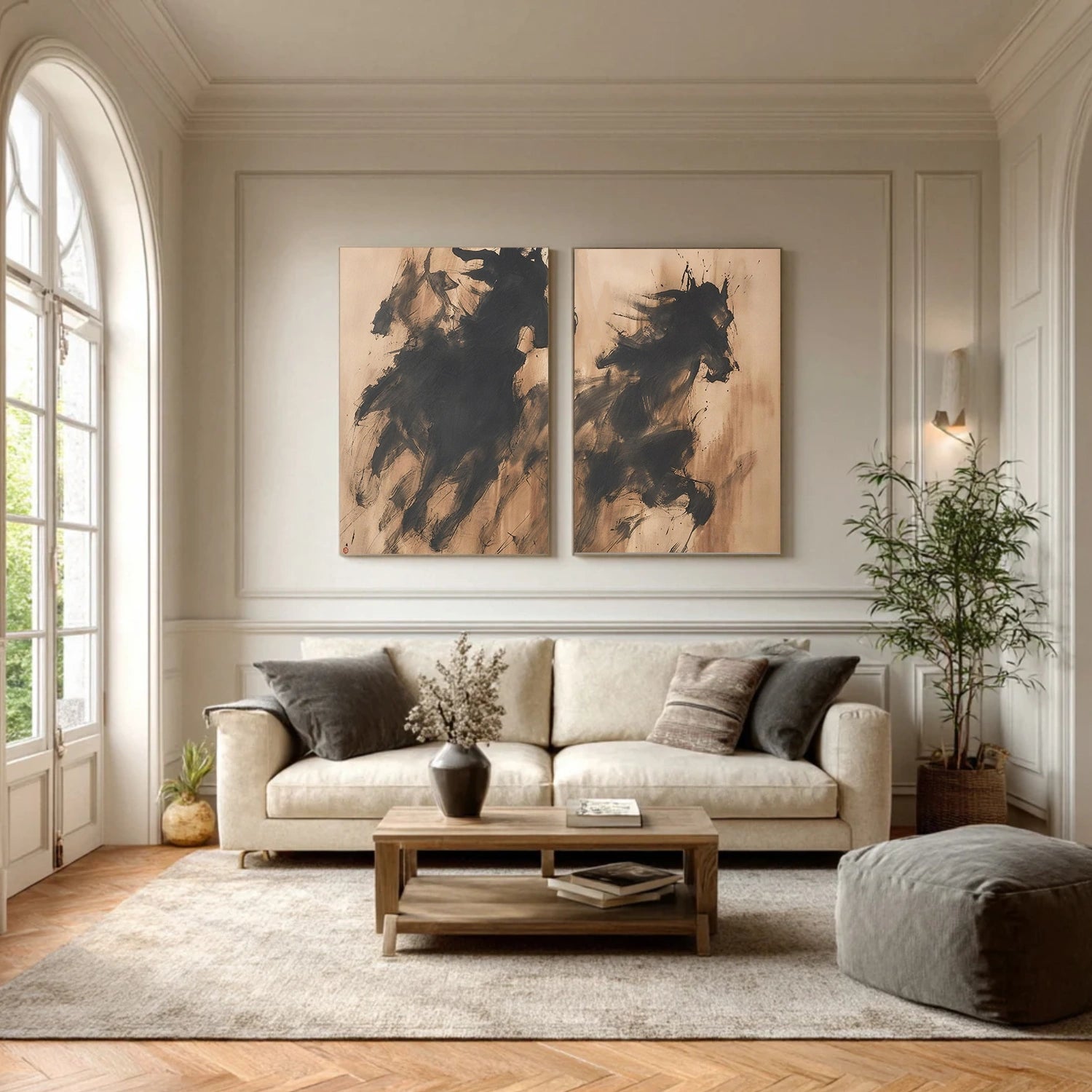Abstract Animal Horse Wall Art Set of 2 #AL176