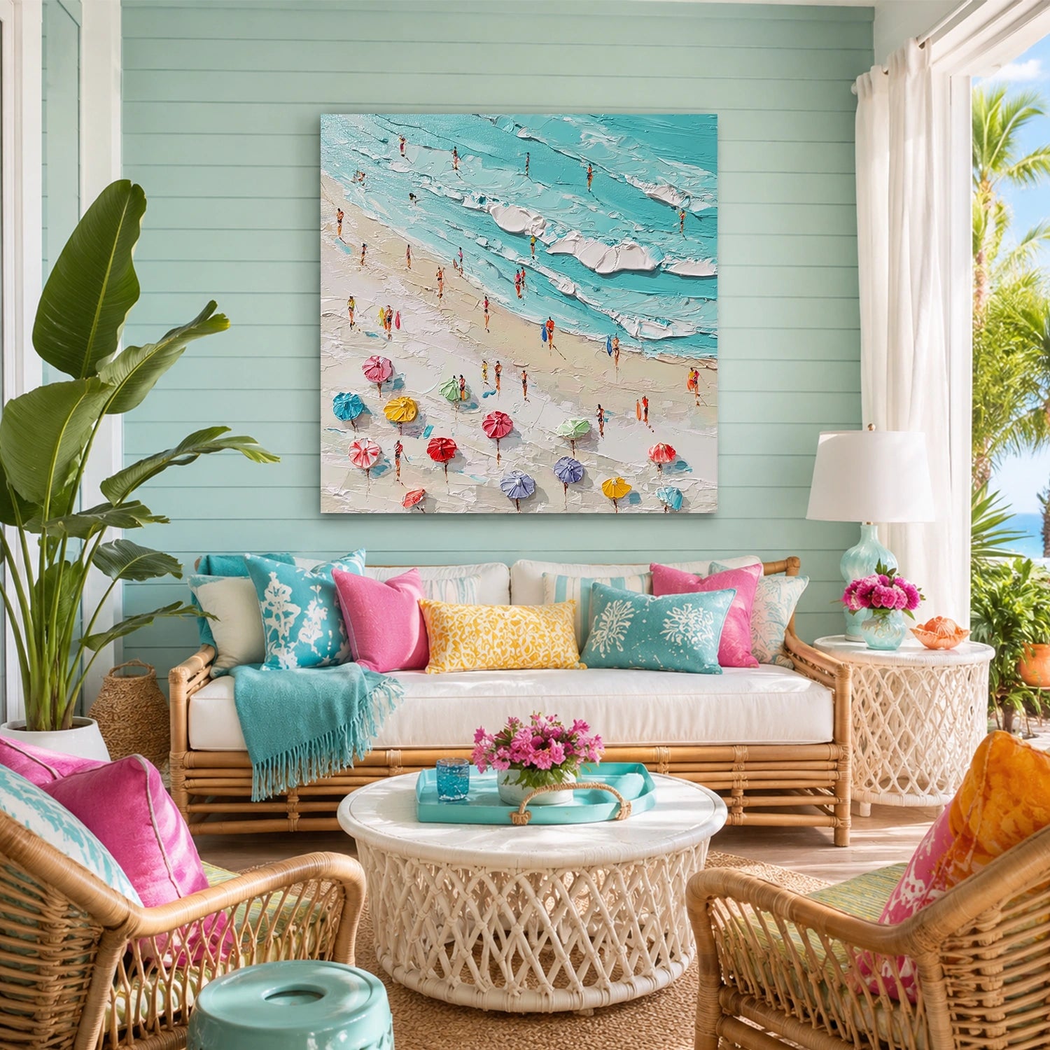 Sea & Sky Abstract Textured Wall Art #MS329