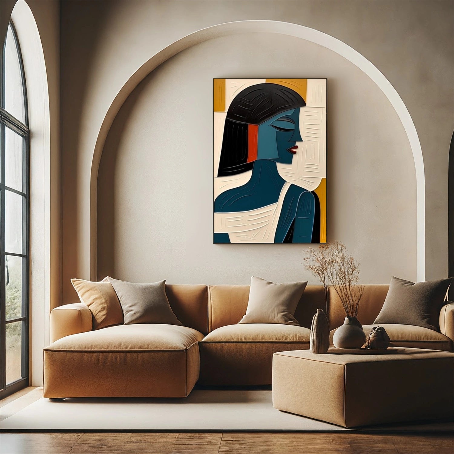 Abstract Portrait Textured Wall Art #AP069