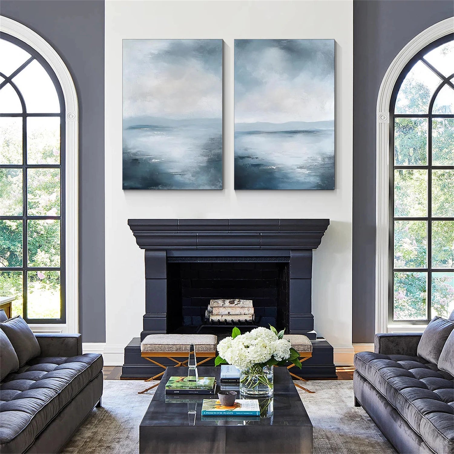 Sea & Sky Abstract Wall Art Set of 2 #MS253