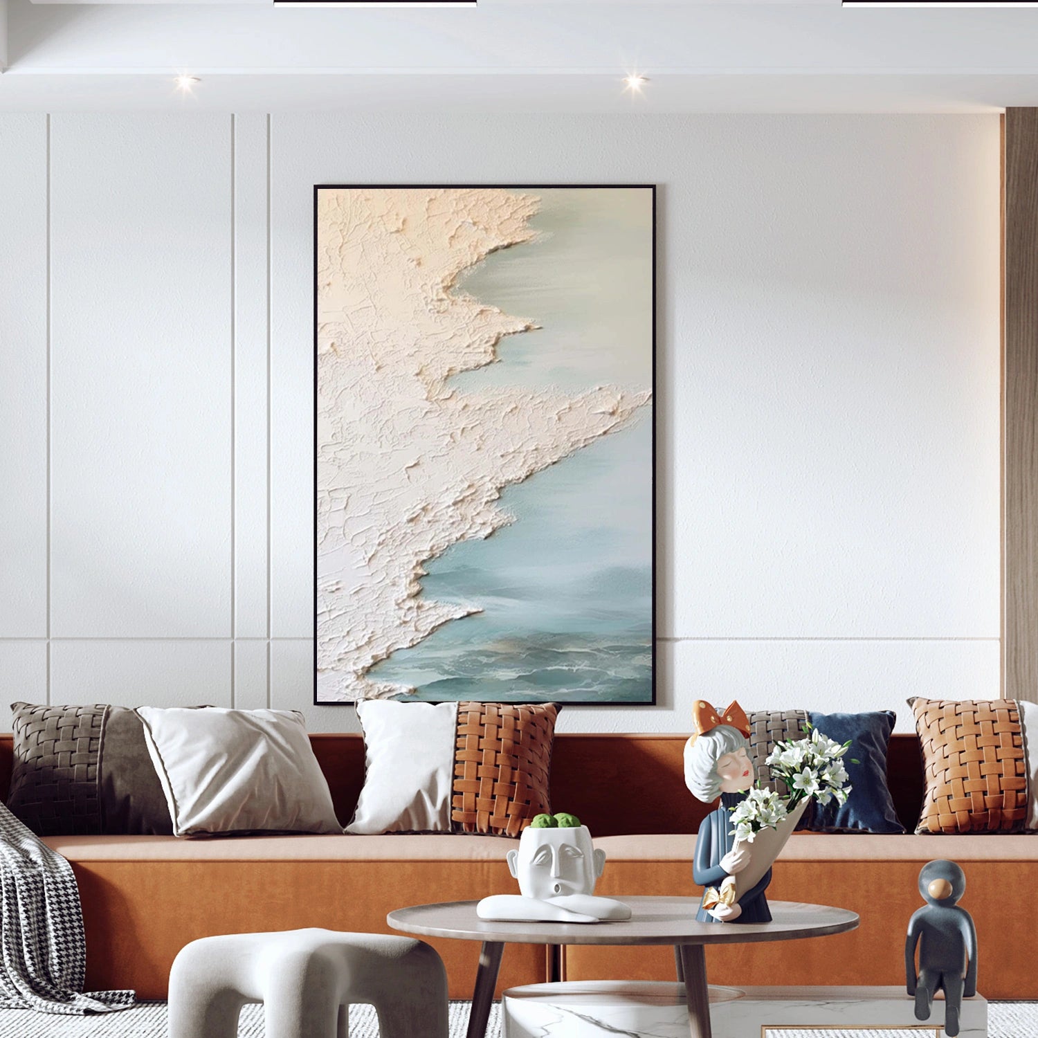 Sea & Sky Abstract Textured Wall Art #MS146