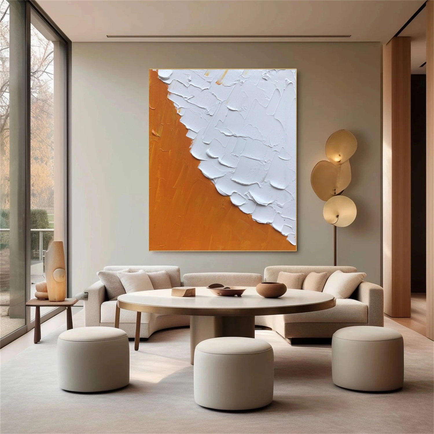 White Minimalistic Textured Art #MM226