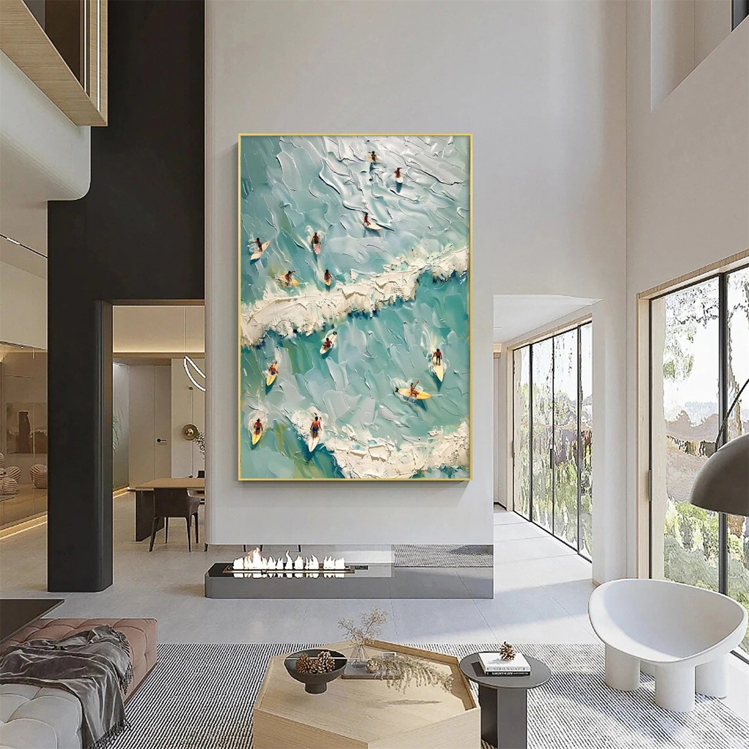 Surfing Sport Textured Wall Art #SA088