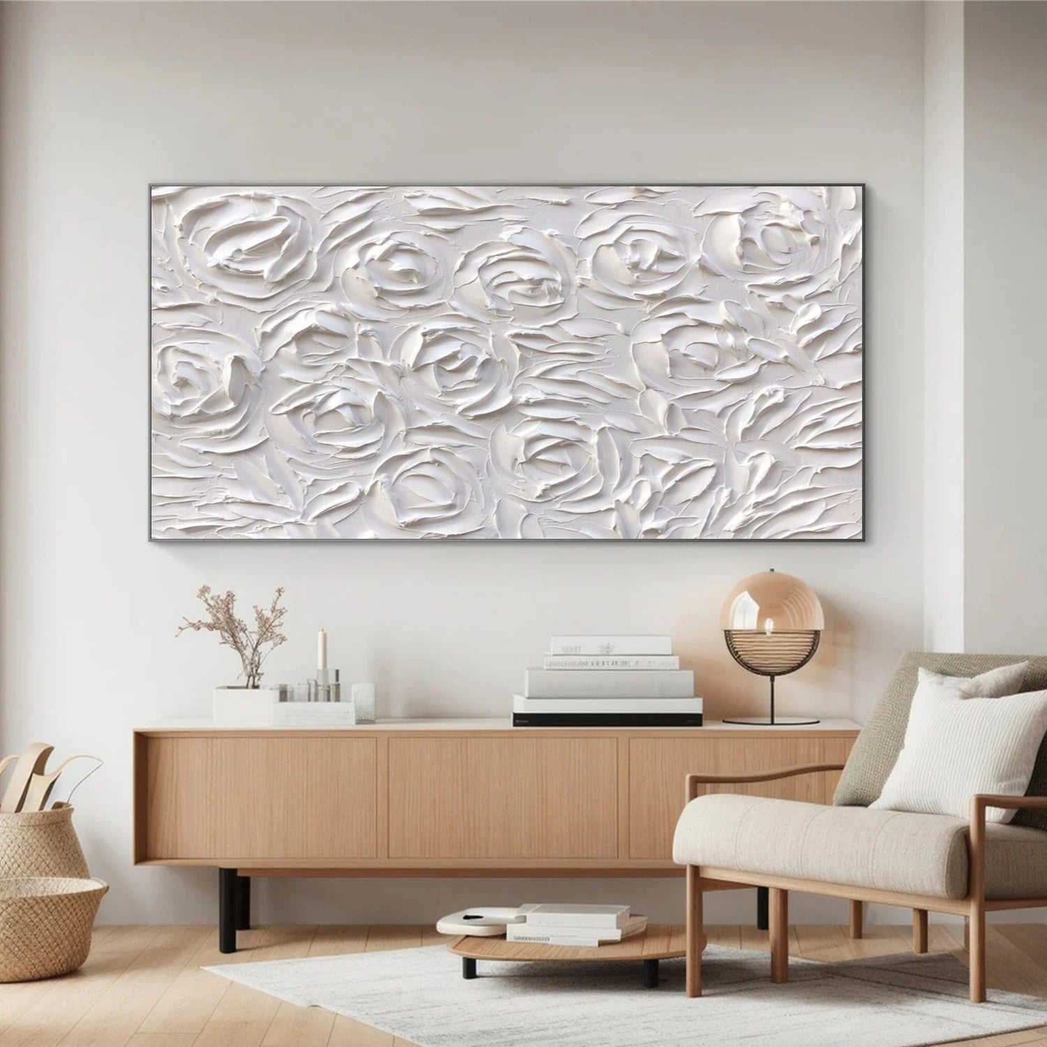 White Minimalistic Textured Art #MM234