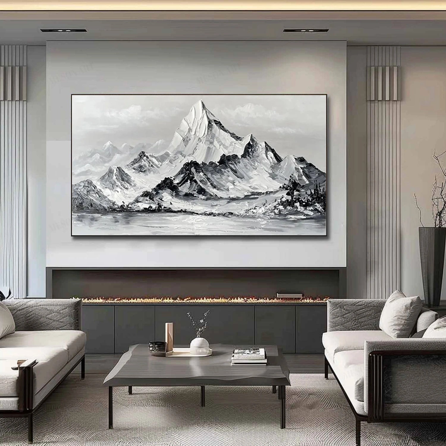 Minimalist Mountain Textured Canvas Art #MM262