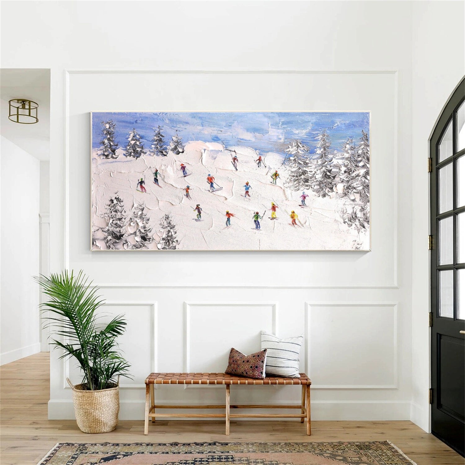 Skiing Sport Textured Wall Art #SA050
