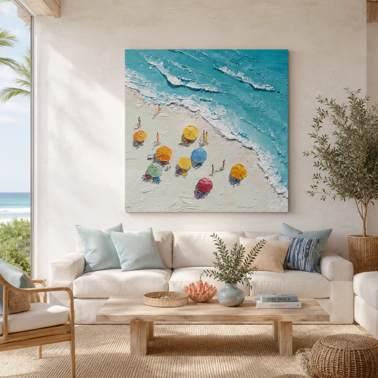 Sea & Sky Abstract Textured Wall Art #MS323