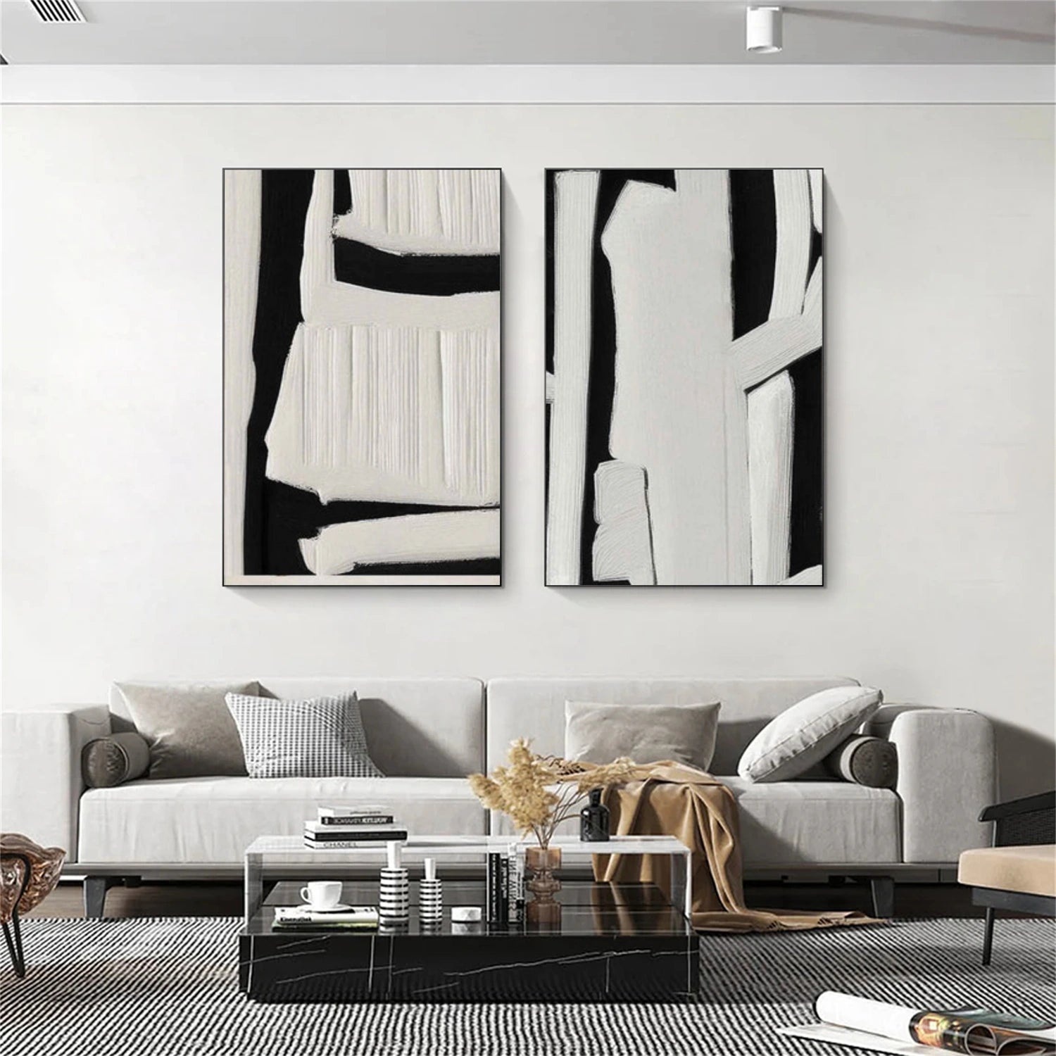 Minimalist Textured Canvas Art Set of 2 #MM362
