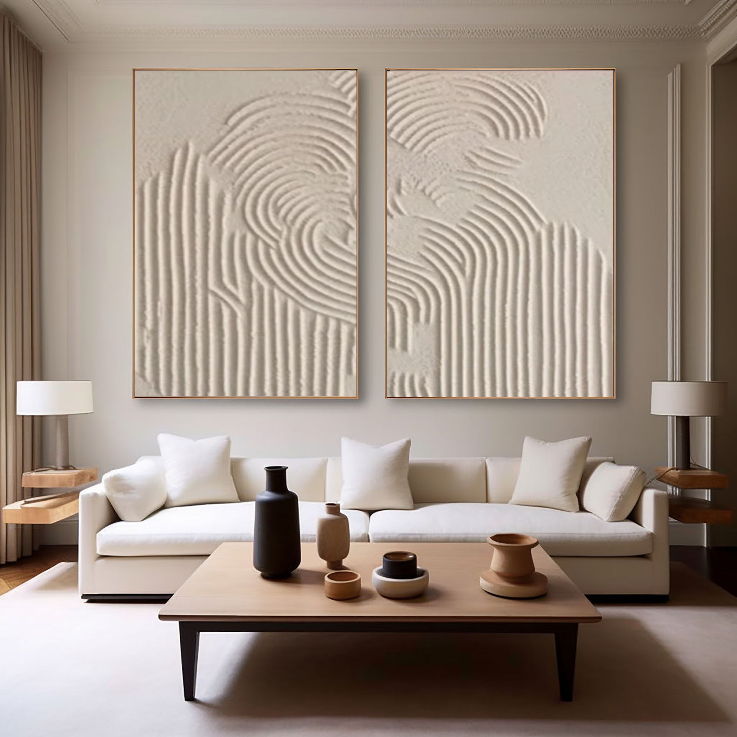 Minimalist Brown & Beige Art Set of 2 #MB003