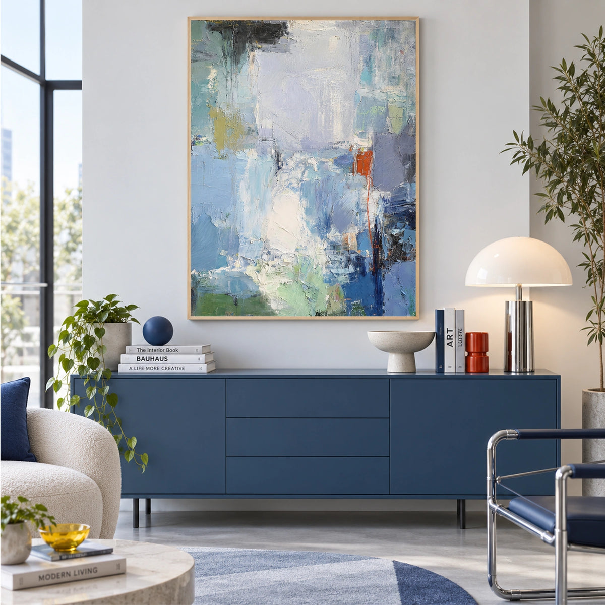 Blue Abstract Canvas Art #WS1146