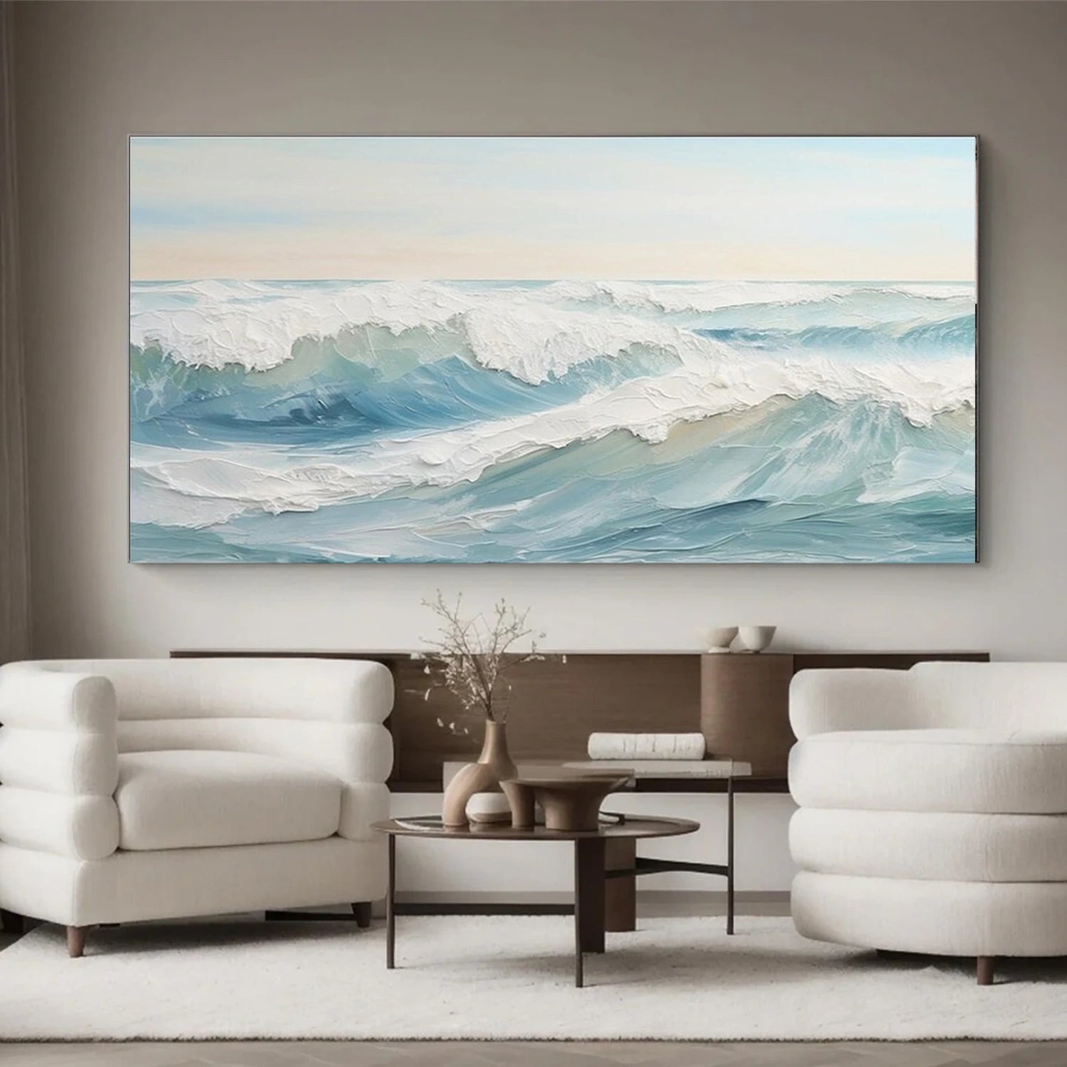 Sea & Sky Abstract Textured Wall Art #MS311
