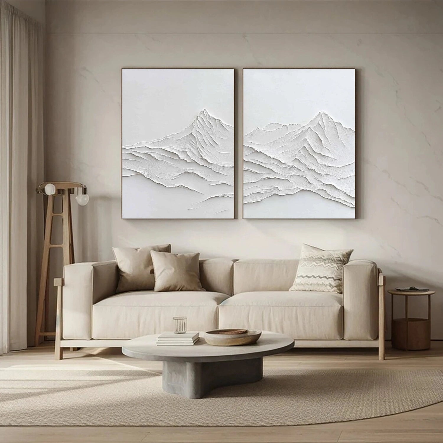Minimalist Mountain Textured Canvas Art Set of 2 #MM349