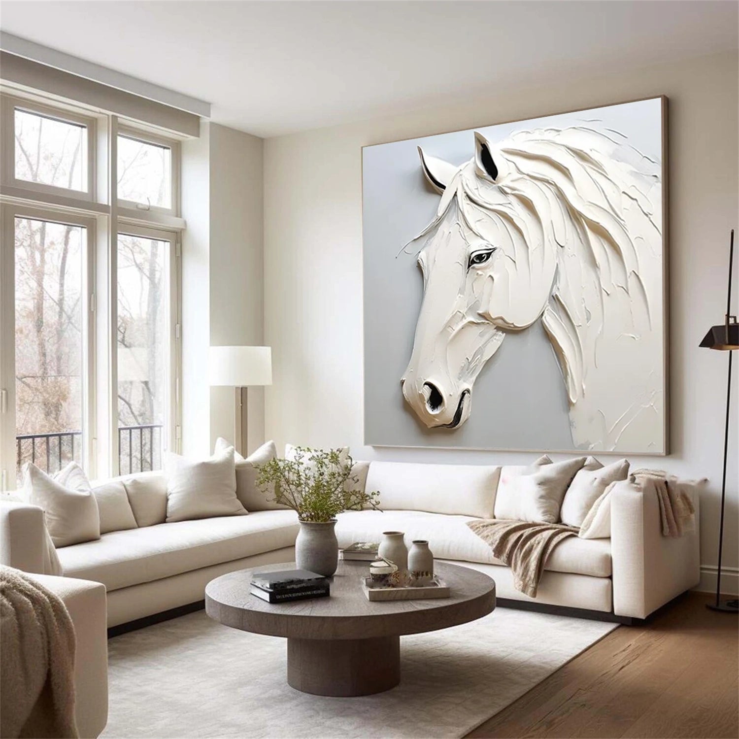 Abstract Animal Horse Textured Wall Art #AL130