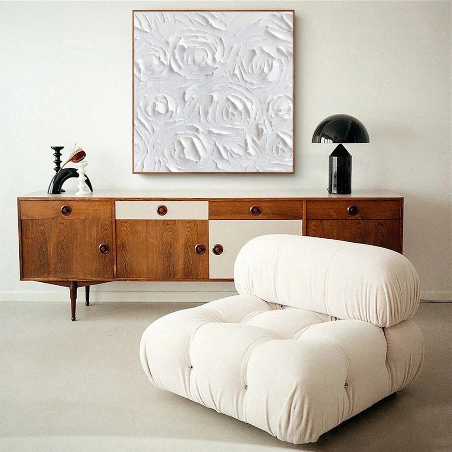 White Minimalistic Textured Art #MM235