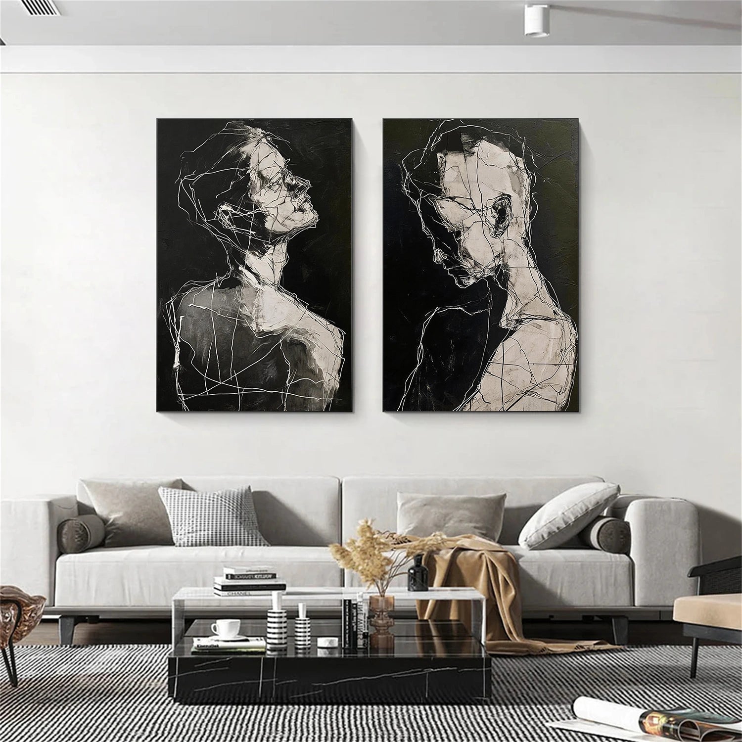 Abstract Portrait Wall Art Set of 2 #AP110