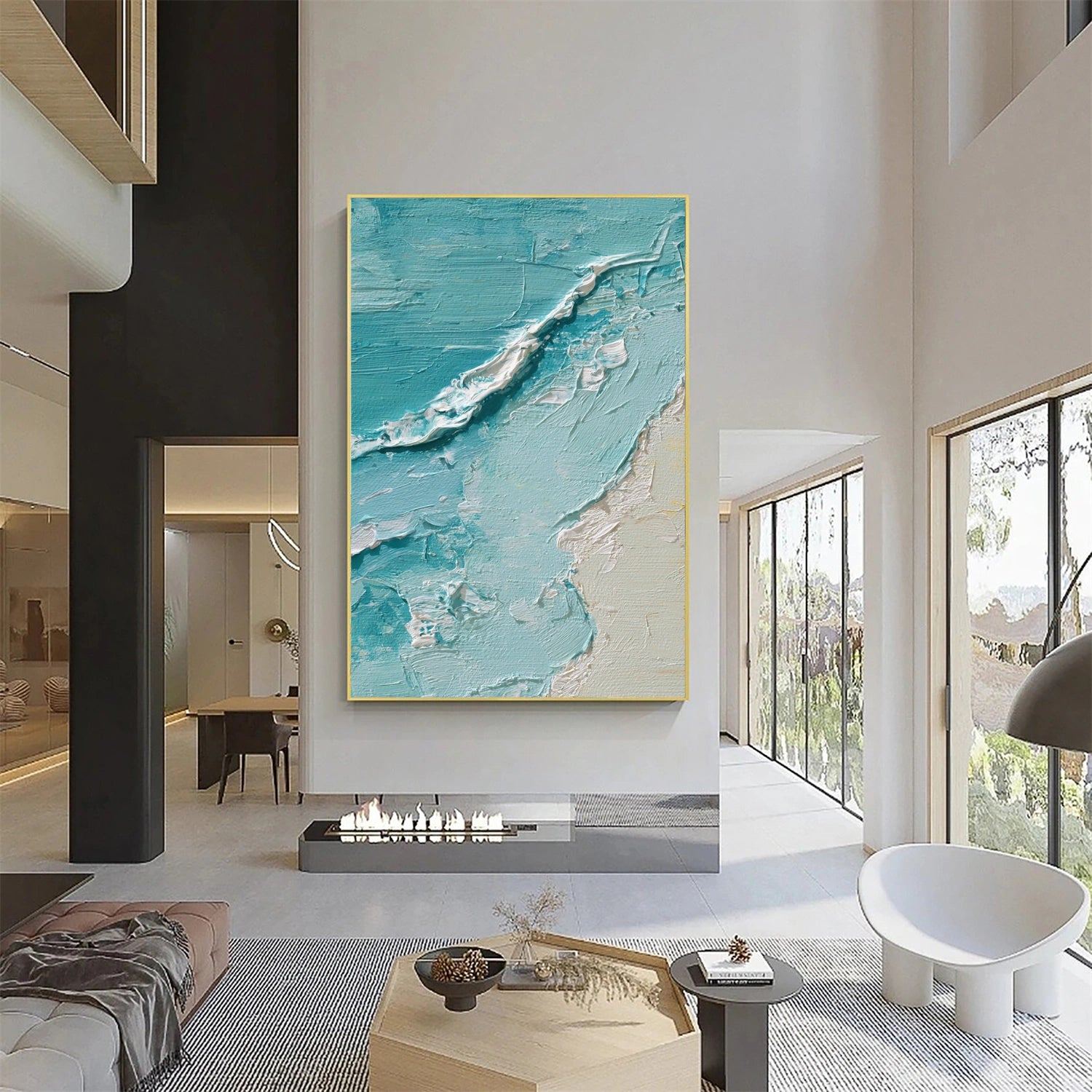 Sea & Sky Abstract Textured Wall Art #MS149
