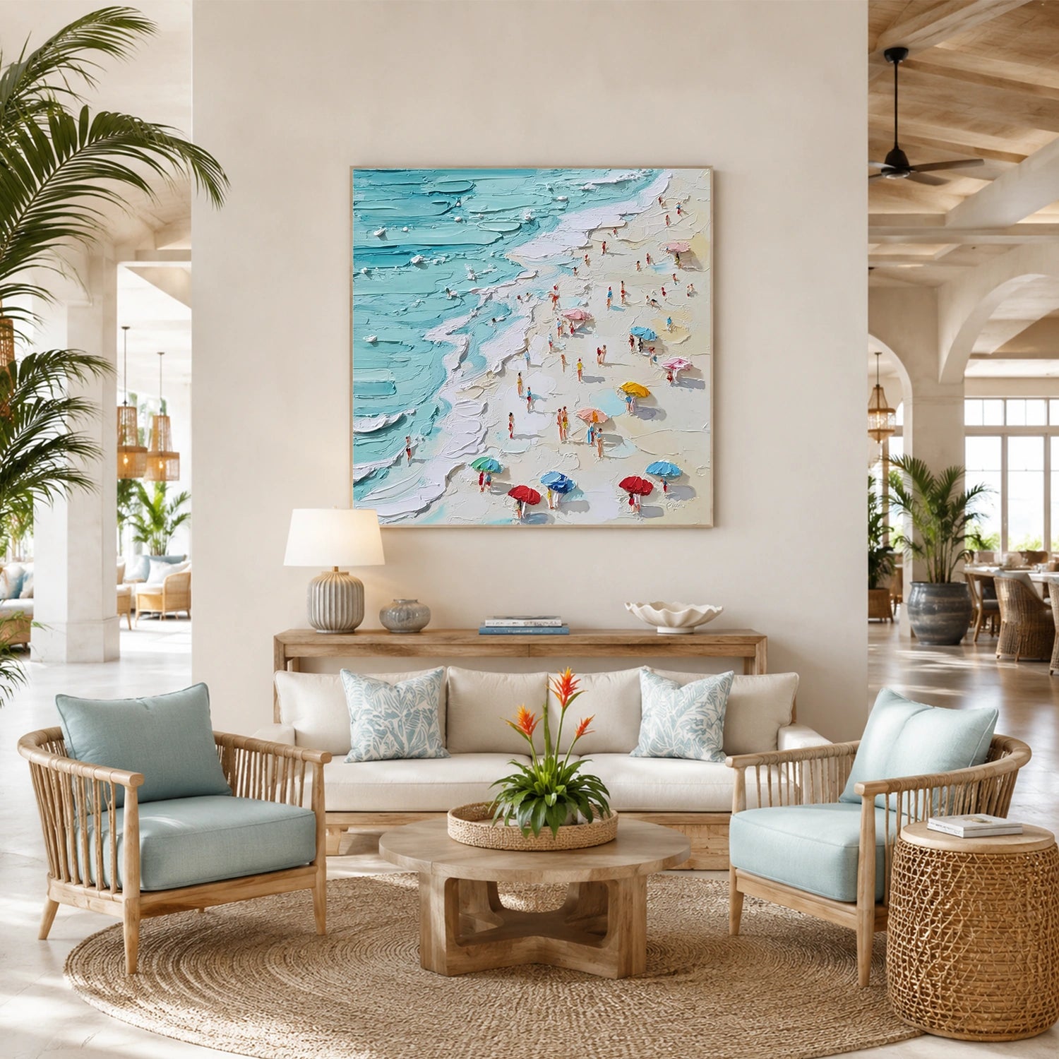Sea & Sky Abstract Textured Wall Art #MS330