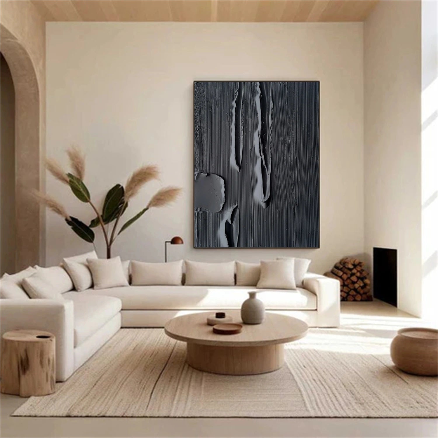 Black Minimalistic Textured Art #MM238