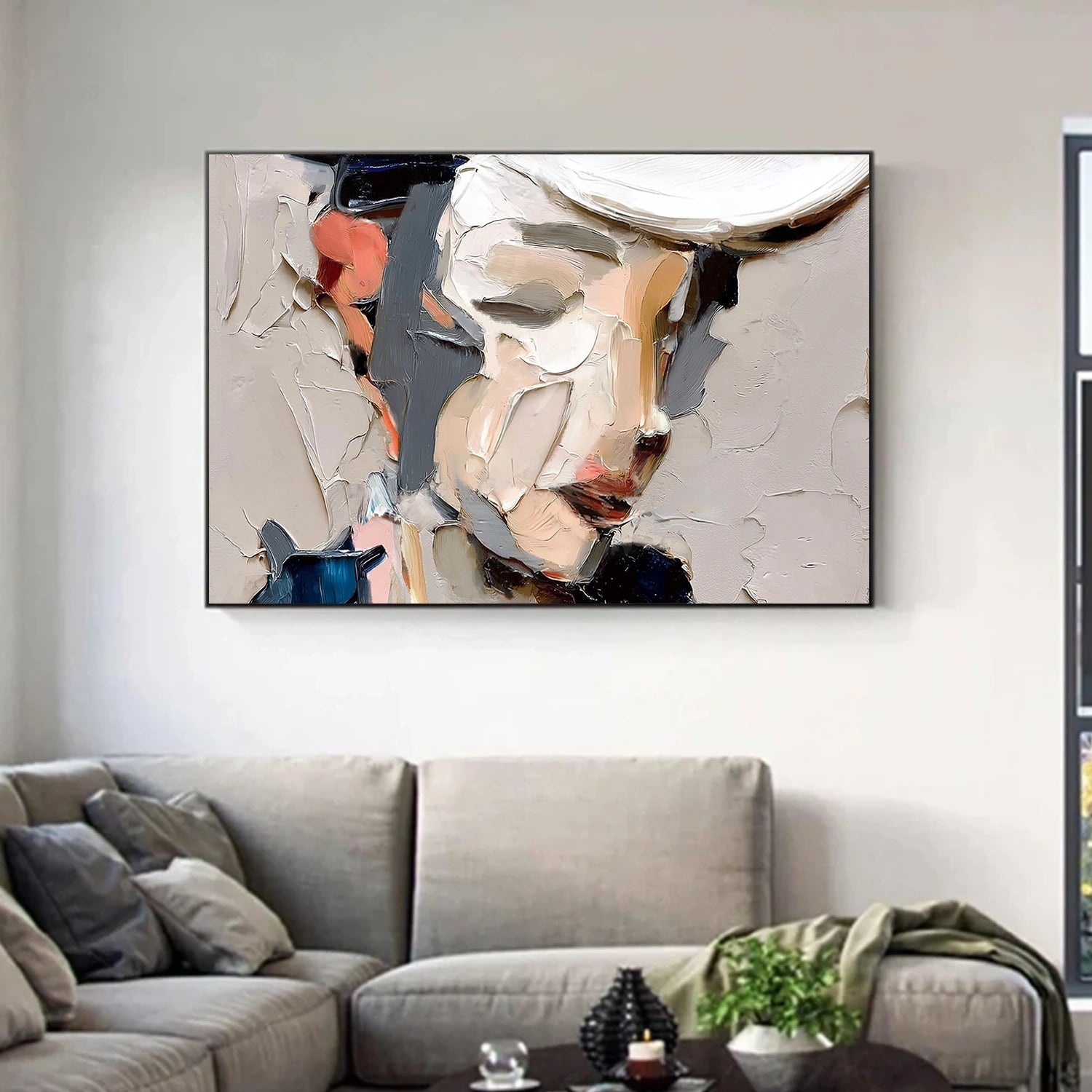 Abstract Portrait Textured Wall Art #AP123