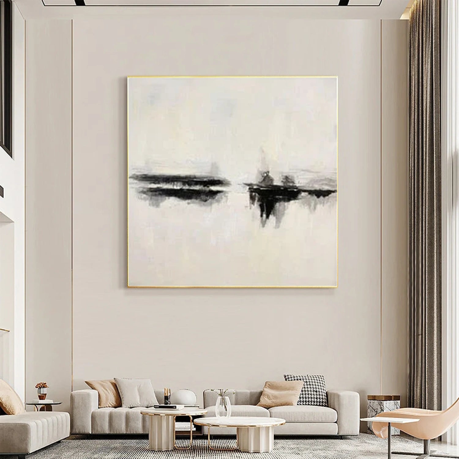 Black and White Minimalist Canvas Art #MZ112