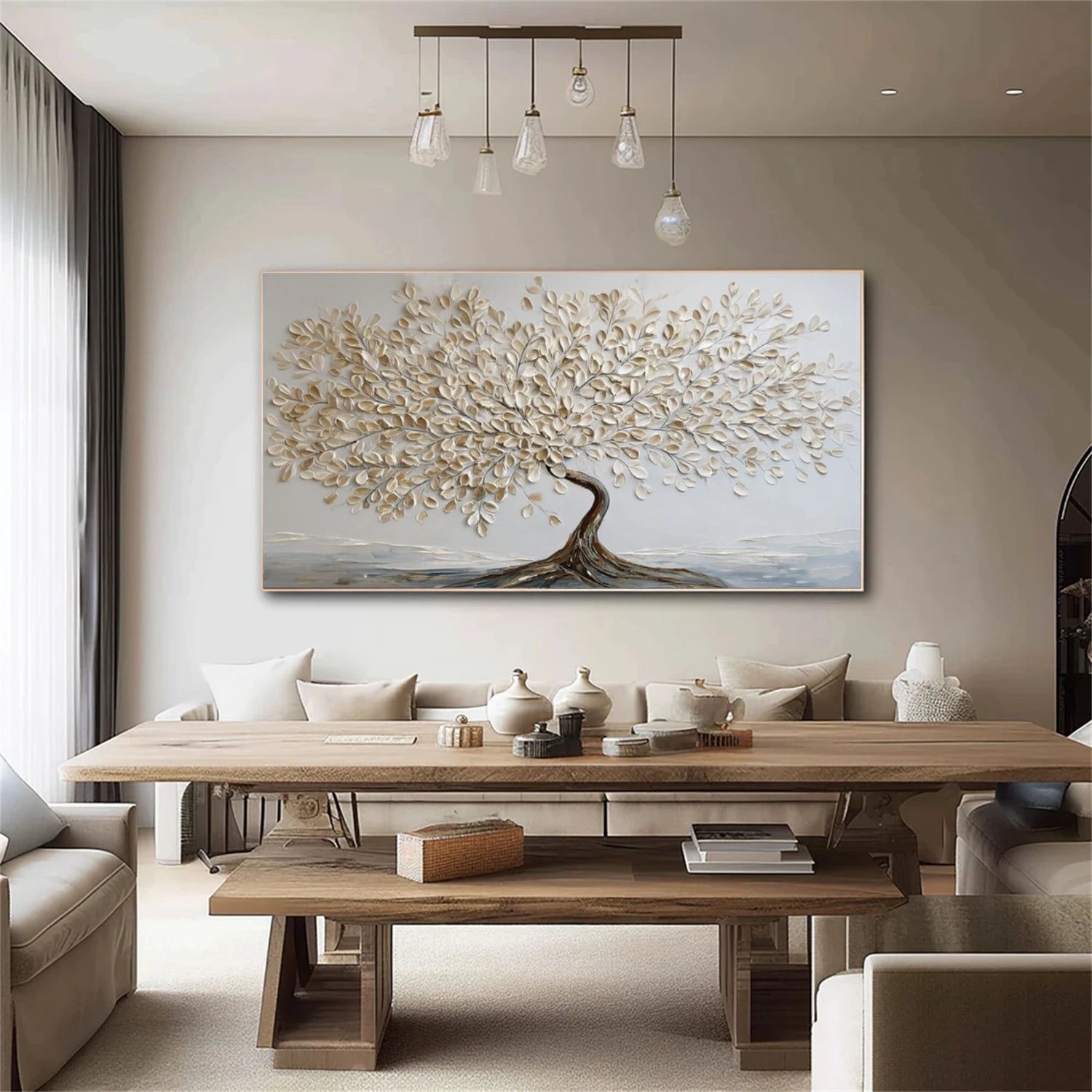 Flower & Tree Abstract Textured Wall Art #ML147
