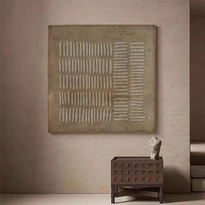 Eleanos Gallery Textured Wabi Sabi Abstract Brown Wall Art, Brown Abstract Canvas Painting