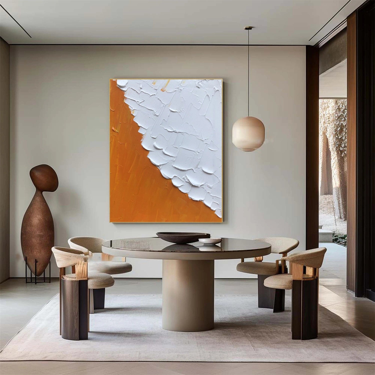 White Minimalistic Textured Art #MM226