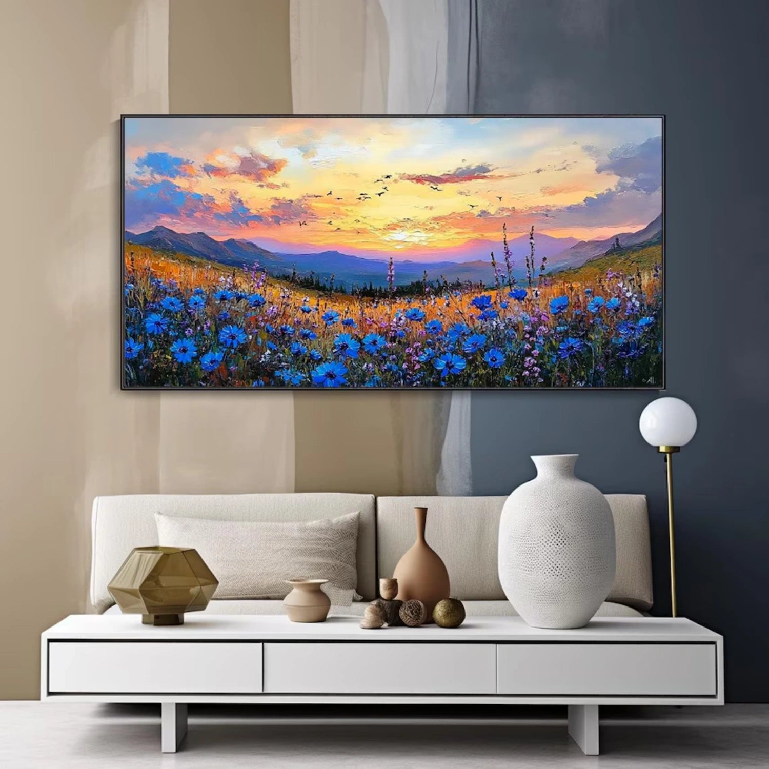 Colorful Flower Abstract Textured Wall Art #ML065