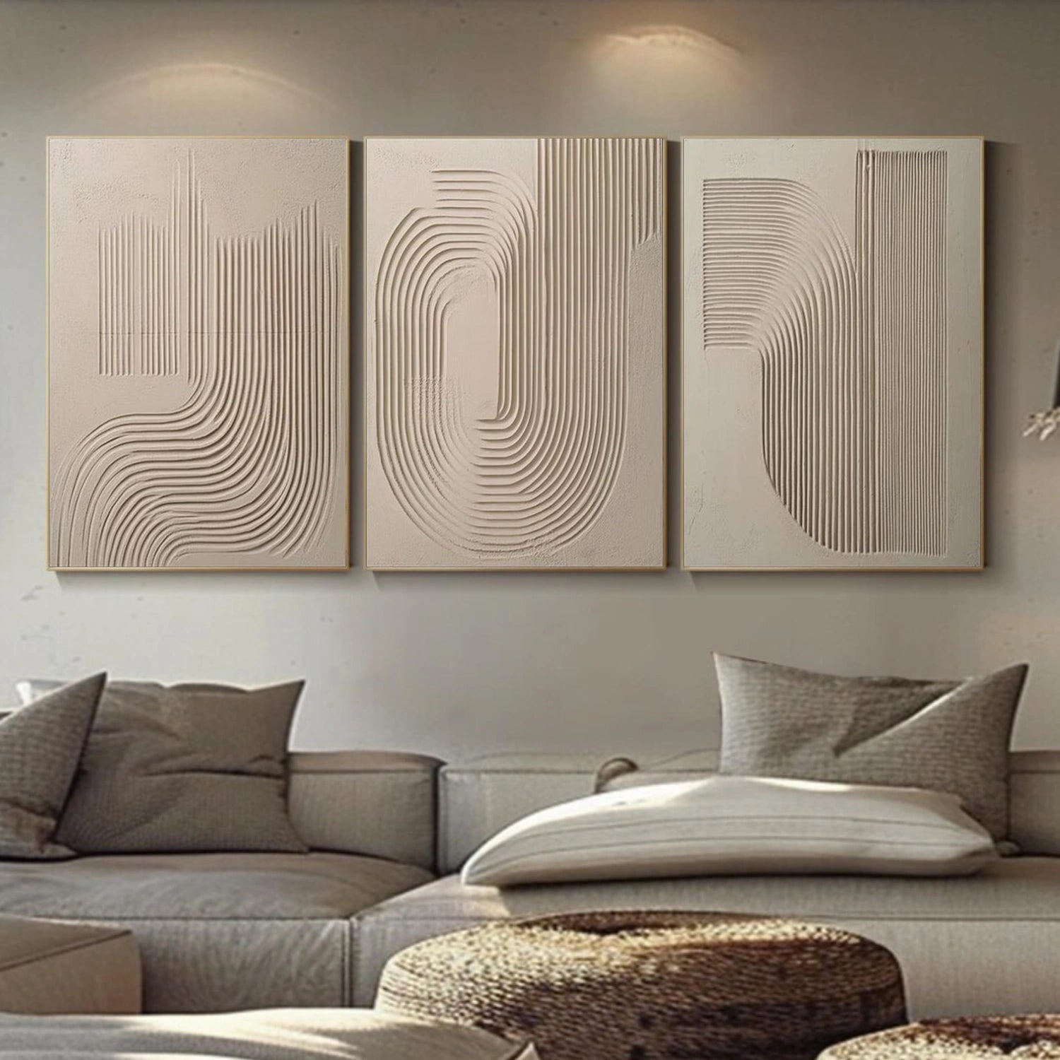 Minimalist Textured Canvas Art Set of 3 #MM361