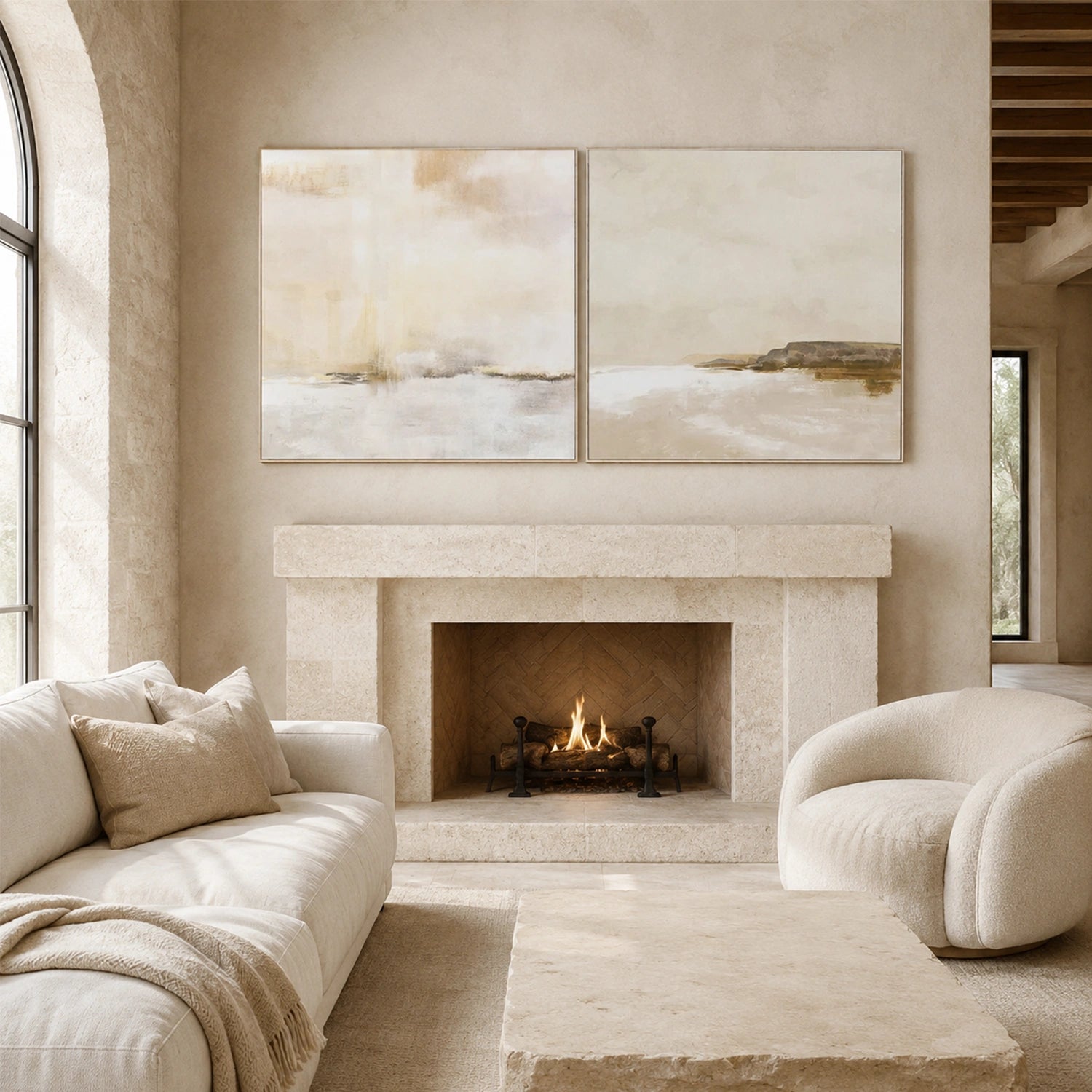 Sea & Sky Abstract Wall Art Set of 2 #MS363