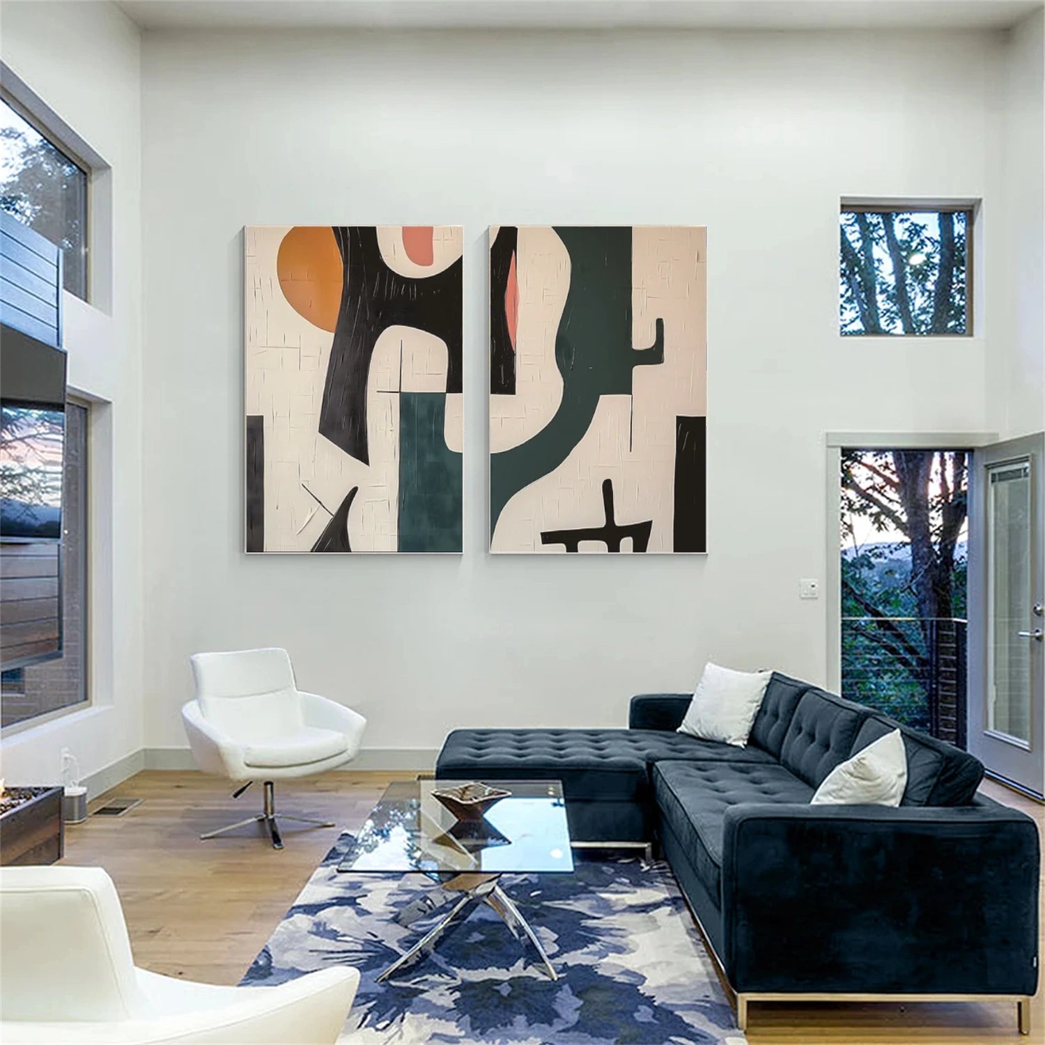 Abstract Canvas Art Set of 2 #WS732