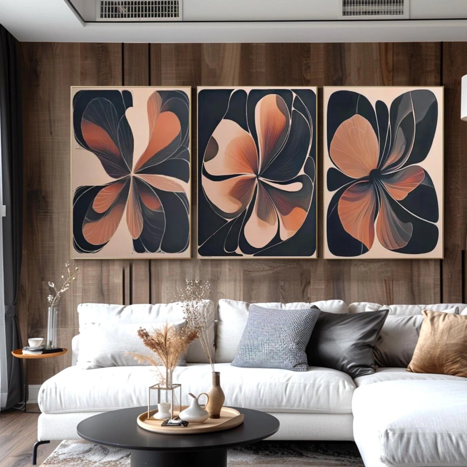 Flower & Tree Abstract Wall Art Set of 3 #ML153