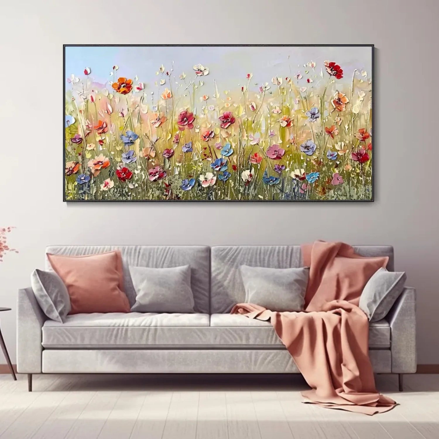 Colorful Flower Abstract Textured Wall Art #ML063