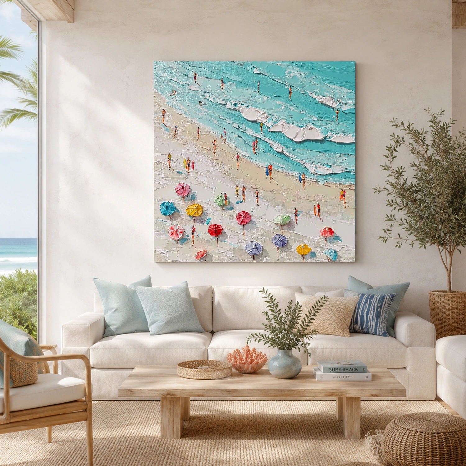 Sea & Sky Abstract Textured Wall Art #MS329