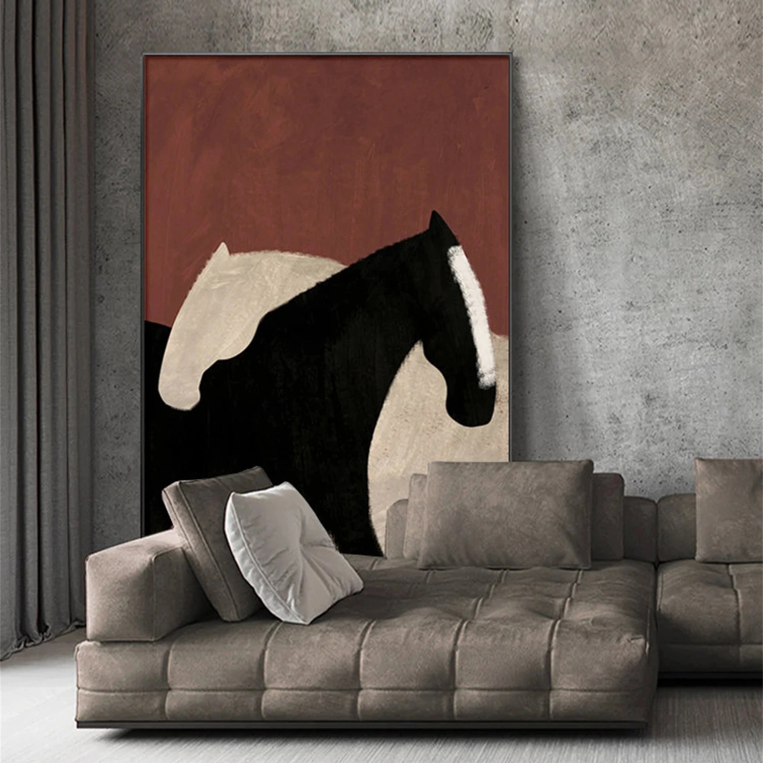 Colorful Horse Abstract Animal Wall Art #AL004