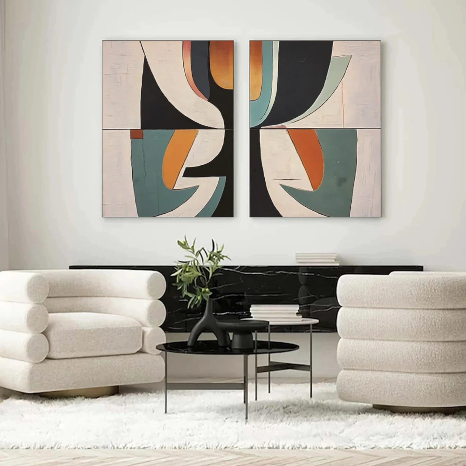 Abstract Canvas Art Set of 2 #WS729
