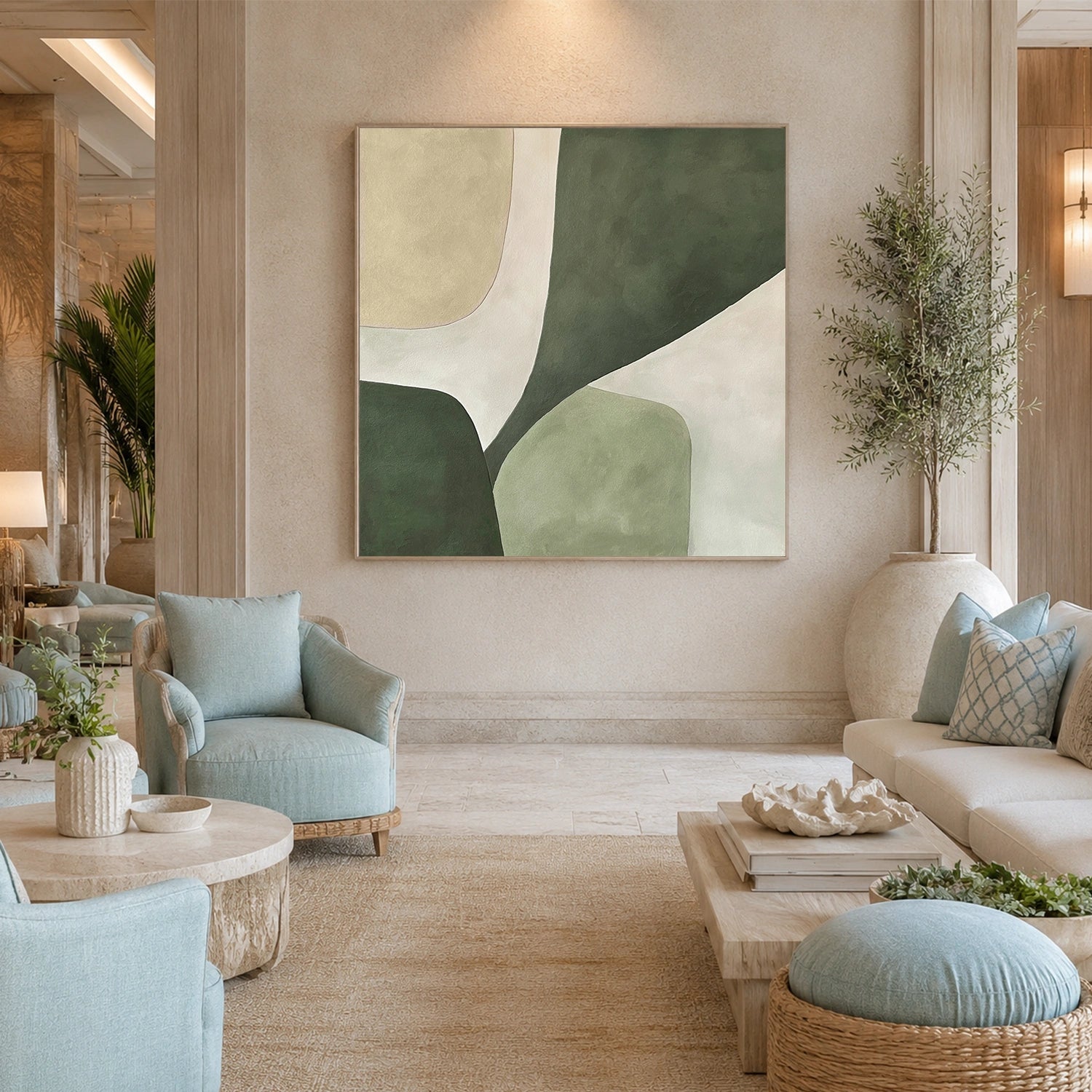 Green Minimalist Canvas Art #MM404