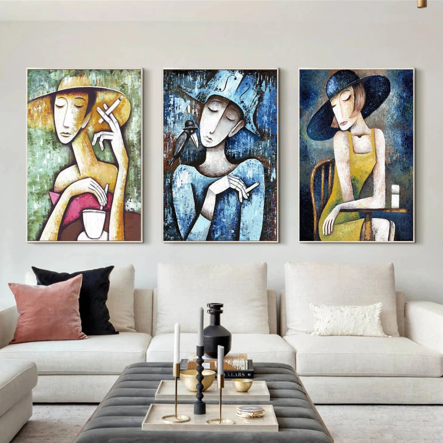 Abstract Portrait Wall Art Set of 2 #AP086