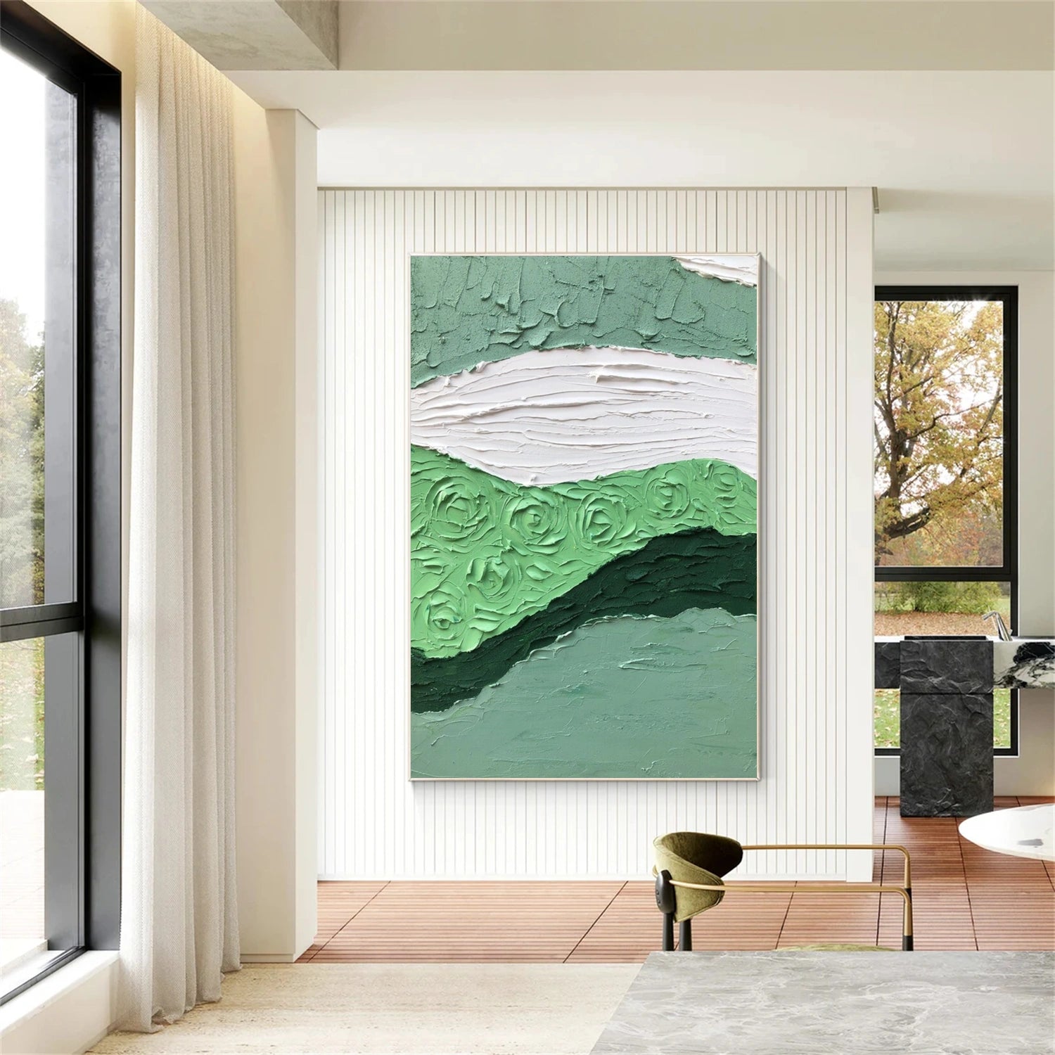Green Minimalistic Textured Art #MM227