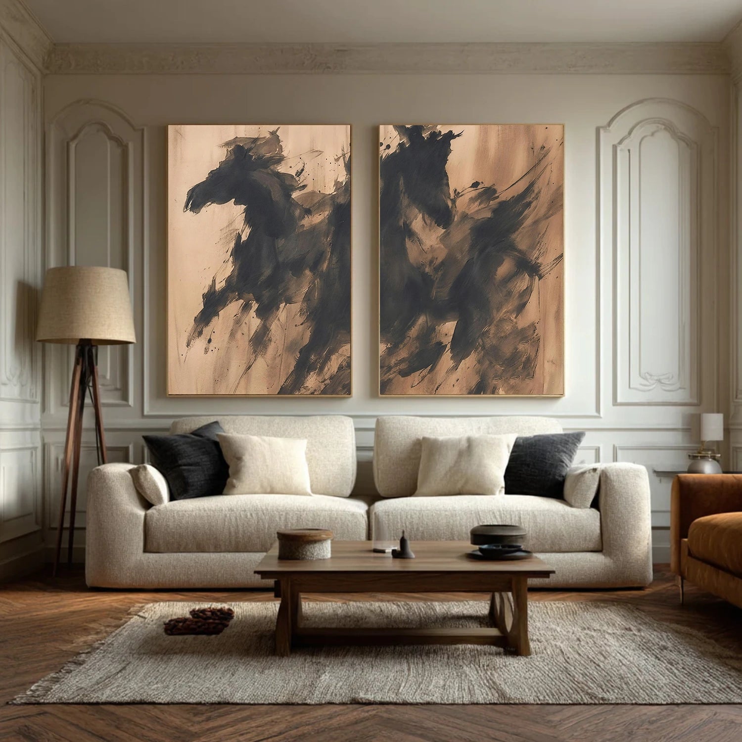Abstract Animal Horse Wall Art Set of 2 #AL177