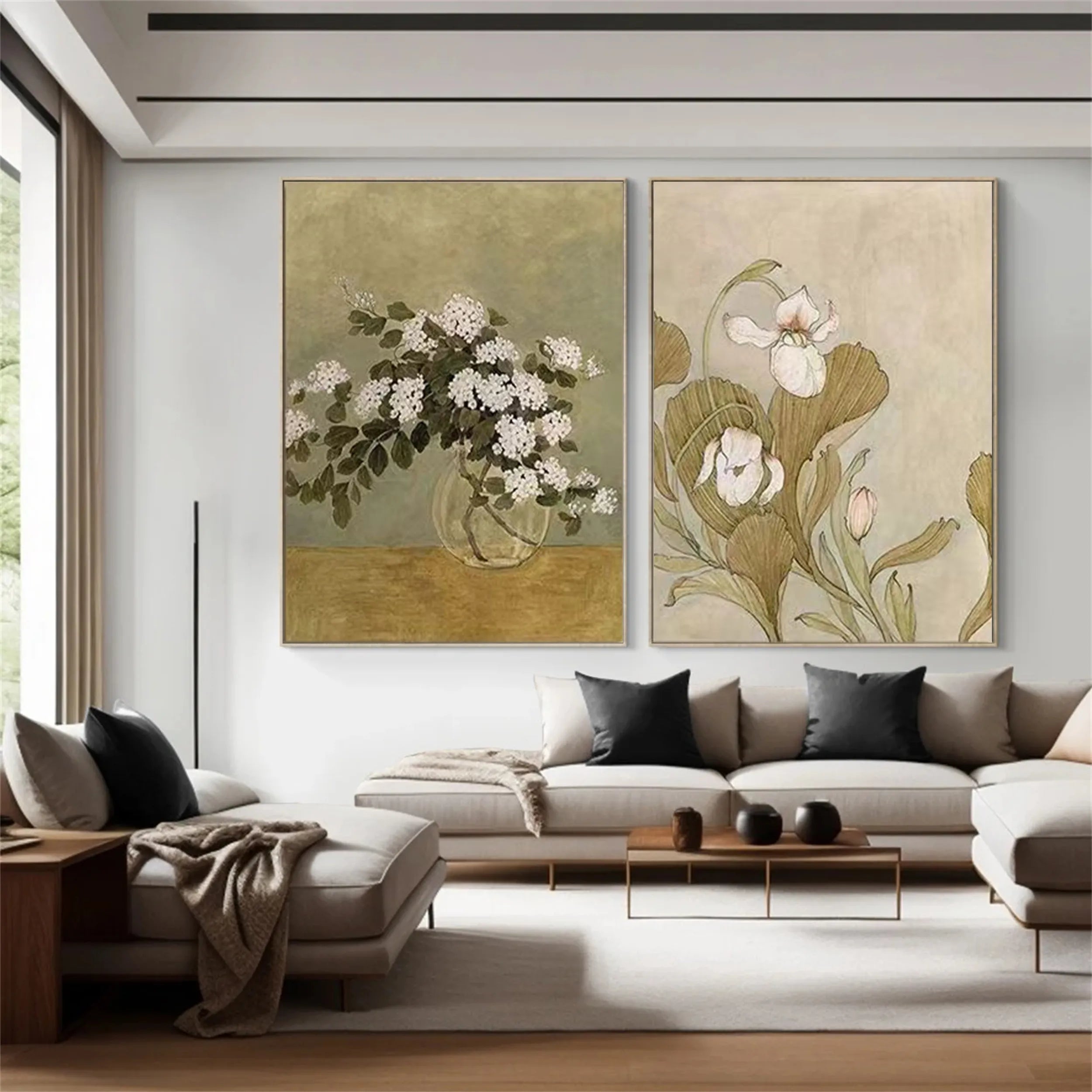 Colorful Flower & Tree Abstract Wall Art Set of 2#ML022