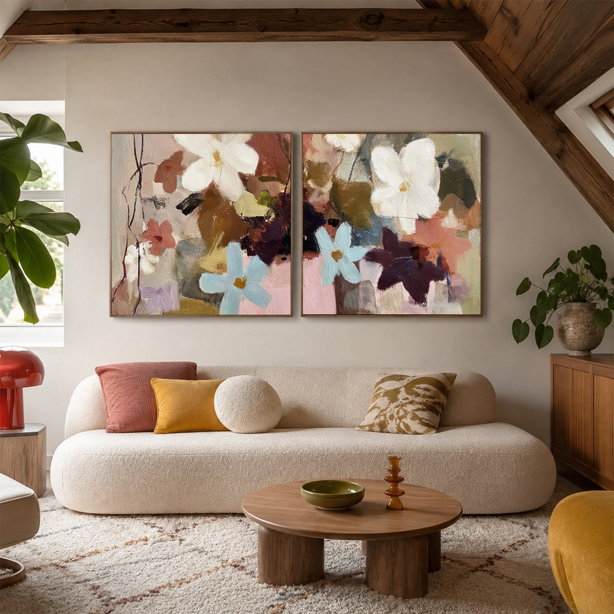 Flower & Tree Abstract Wall Art Set of 2 #ML274