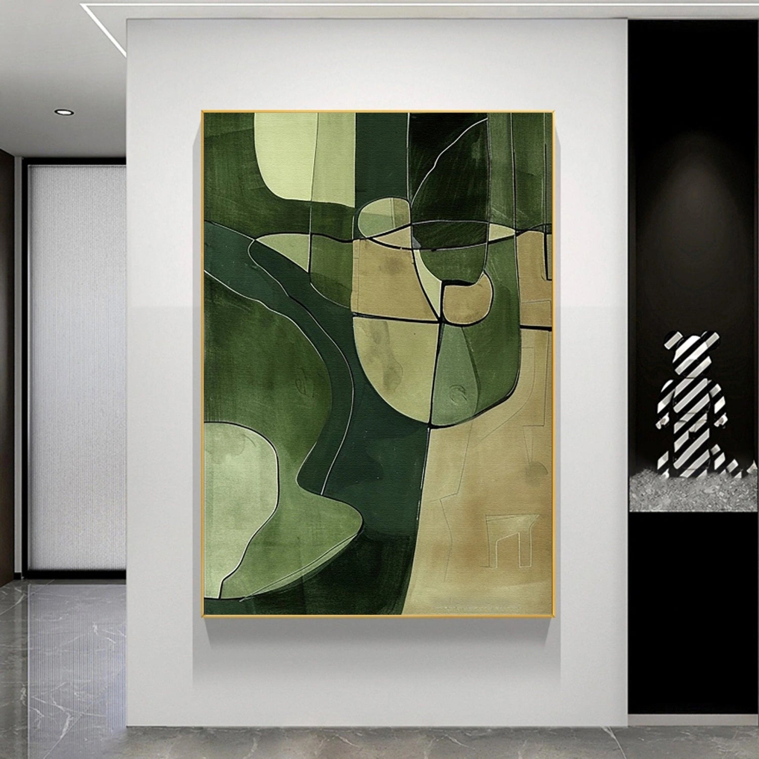 Green Abstract Art Painting #WS452