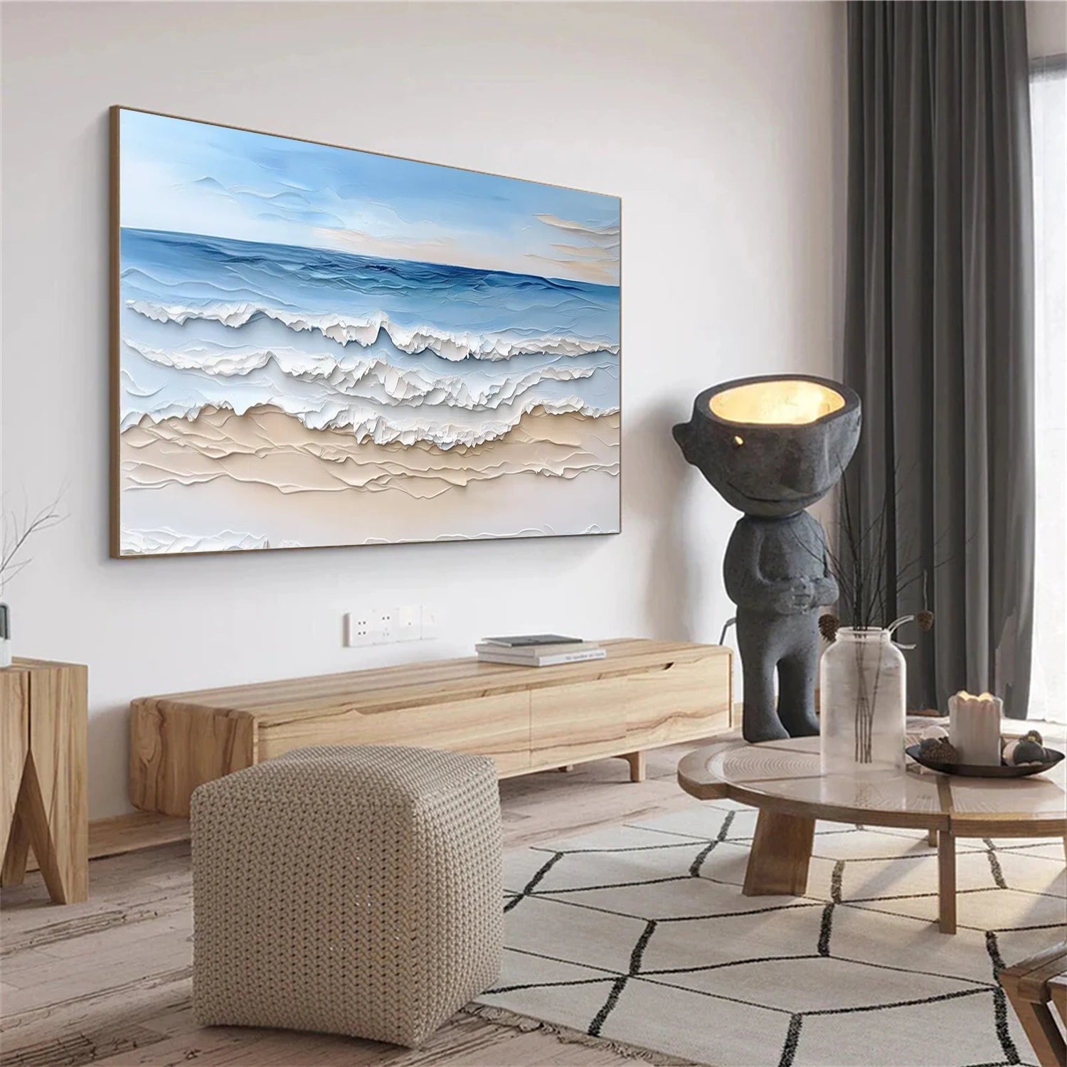Sea & Sky Abstract Textured Wall Art #MS132