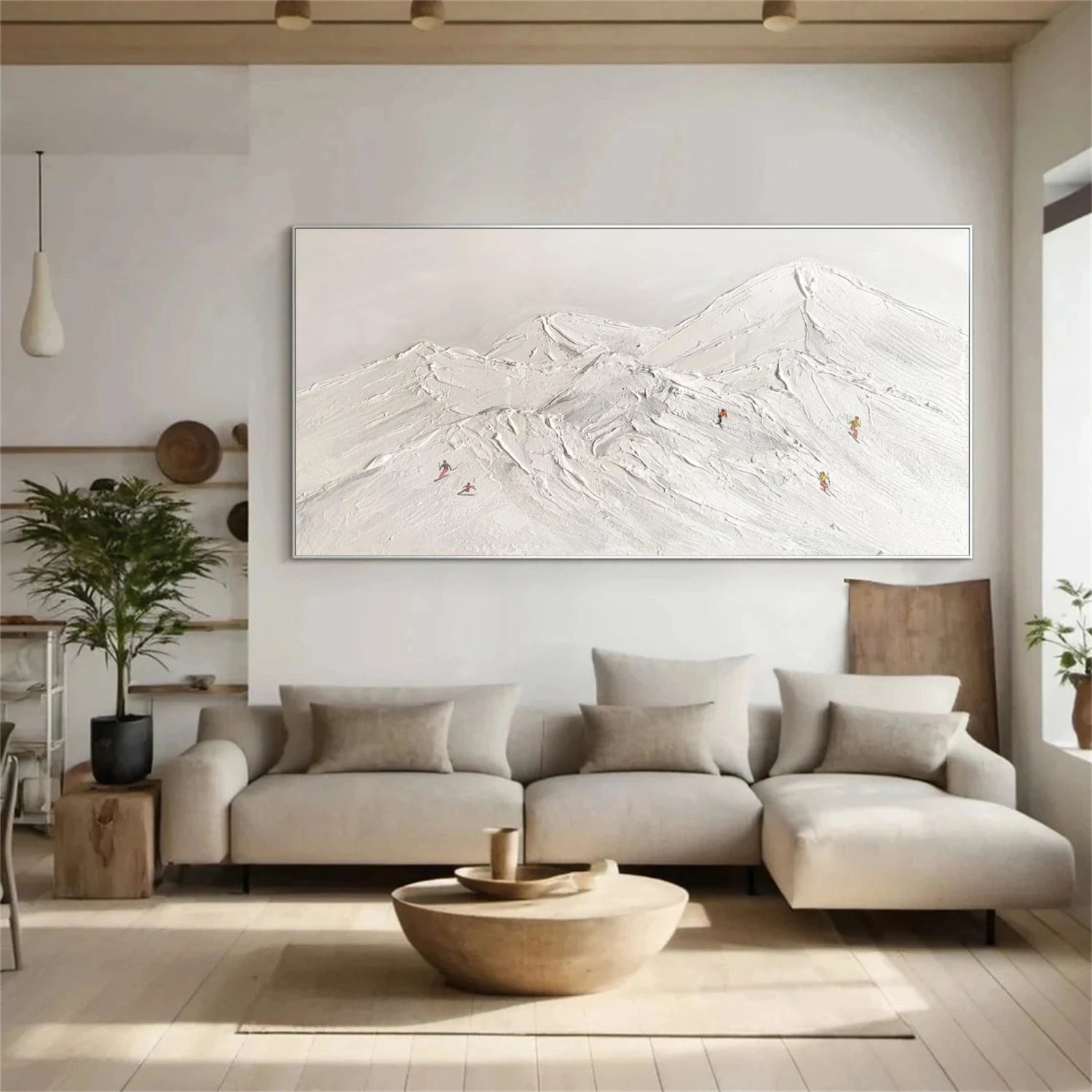 Skiing Sport Textured Wall Art #SA046